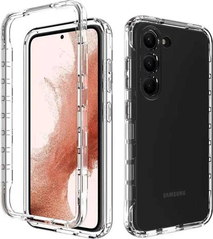 Samsung Galaxy S23+ (Plus) Fleksibel og Hard Plast Deksel - Gjennomsiktig