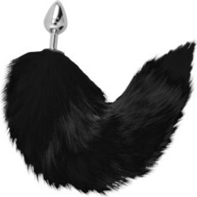 Darkness - Sølv analplugg 8 Cm Med Svart Hale