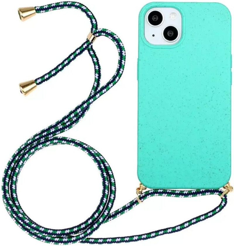 iPhone 15 Fleksibelt Plast Bakdeksel med Snor / Stropp - Turkis