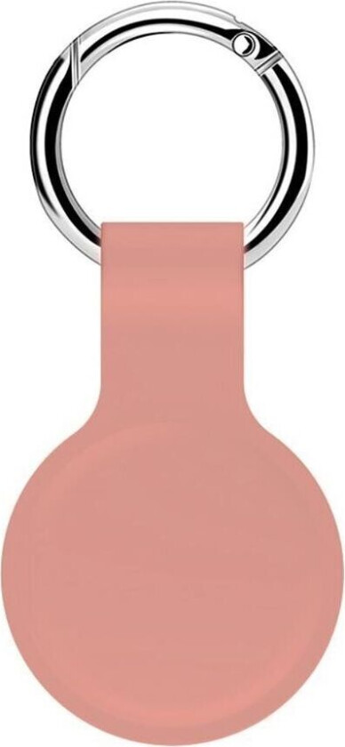 AirTag Silikon Deksel med Rund Karabinhage - Rosa