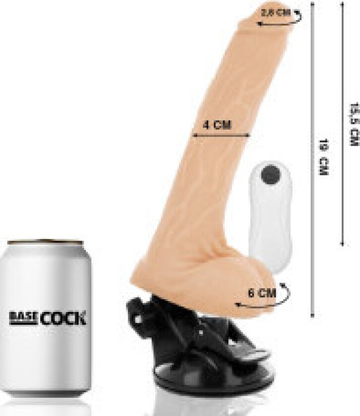 - Realistisk Vibrator Fjernkontroll Flesh 19 Cm -O- 4 Cm