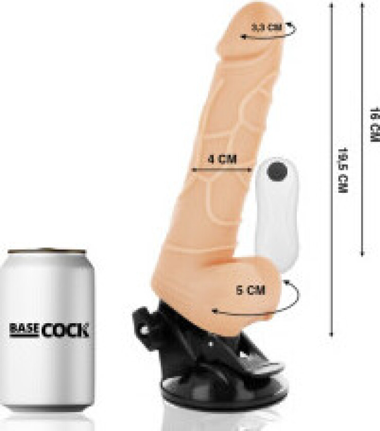 - Realistisk Vibrator fjernkontroll Naturlig med testikler 19,5 Cm -O- 4 Cm