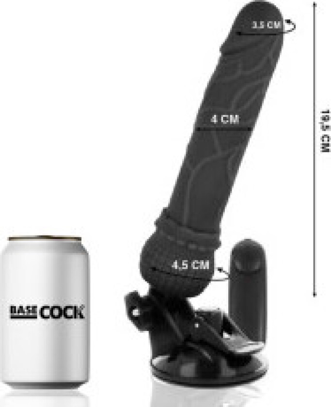 - Realistisk Vibrator-fjernkontroll Svart 19,5 Cm -O- 4 Cm