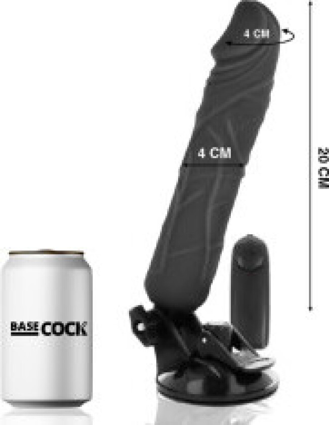 - Realistisk Vibrator Fjernkontroll Svart 20 Cm -O- 4 Cm