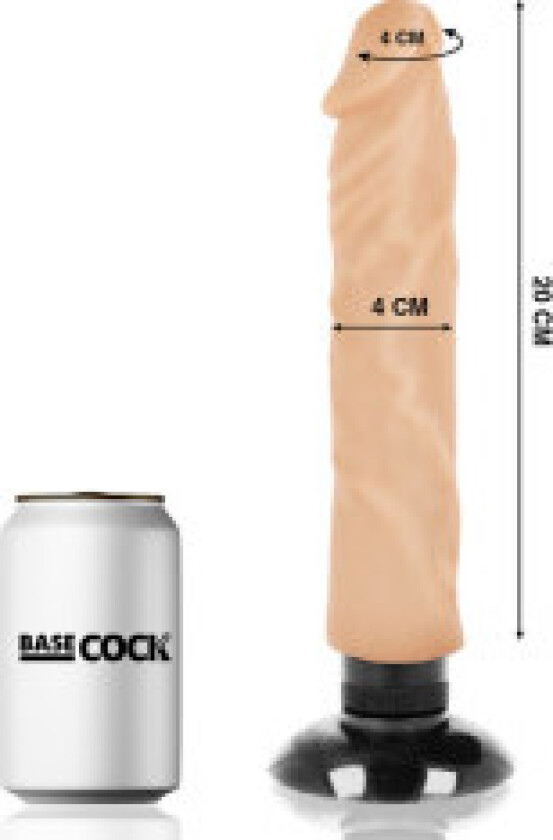 - Realistic Vibrator 2-1 Flesh 20 Cm -O- 4 Cm