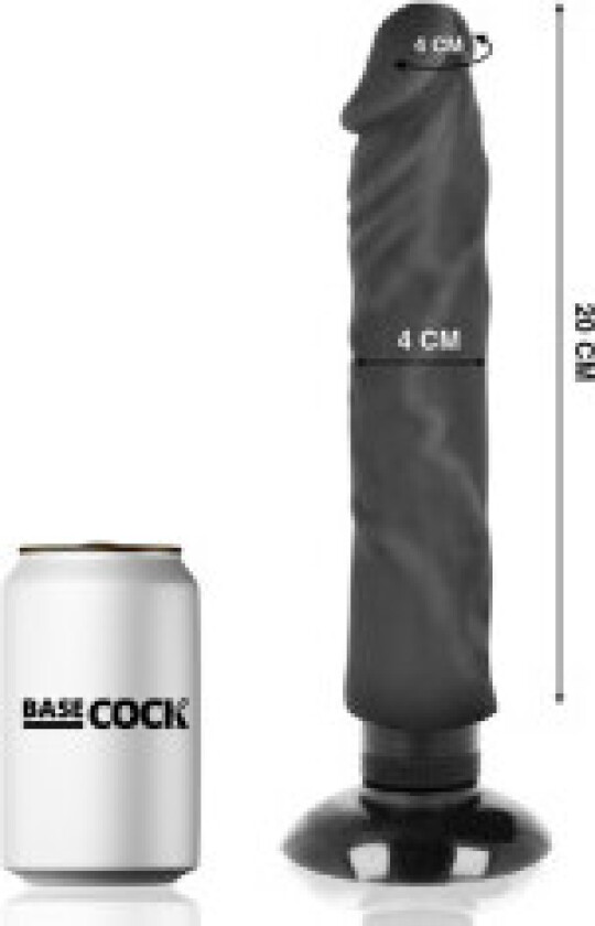 - Realistic Vibrator 2-1 Sort 20 Cm -O- 4 Cm