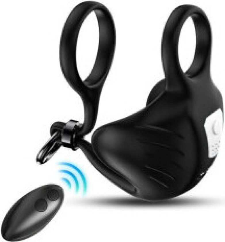 Armony - Manta Scrotum Vibrator Ring Fjernkontroll Svart