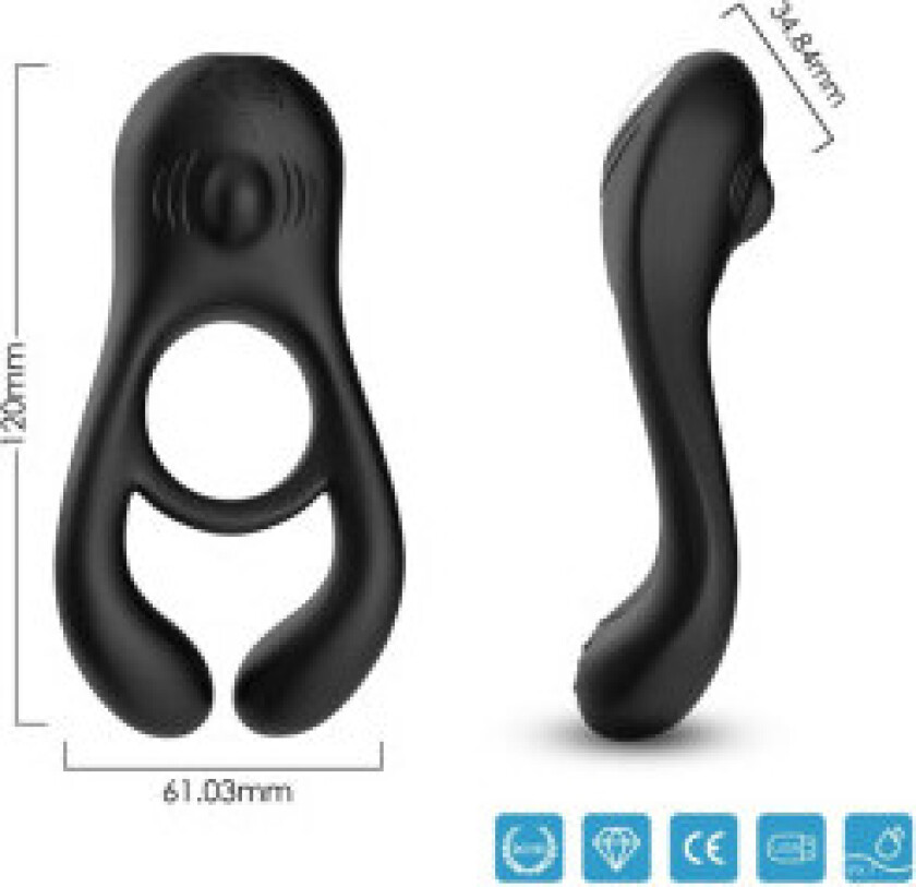 Armony - Veyron Dobbel Vibrator Ring Leke For Par Svart