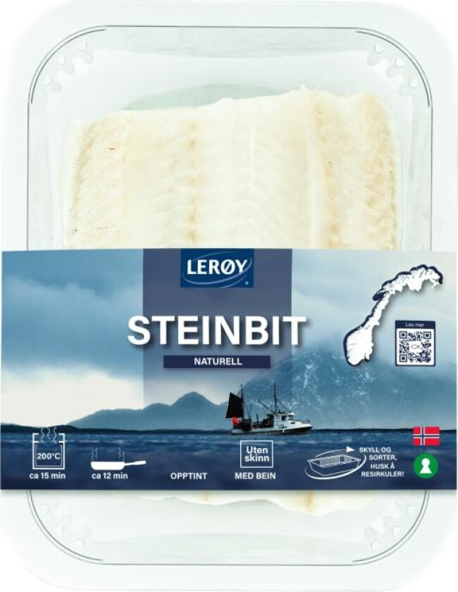 Steinbit Filet u/Skinn m/Bein Ca400g