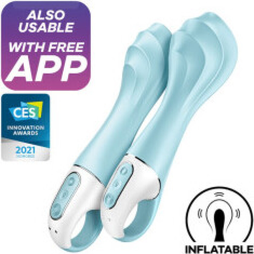 Satisfyer - Air Pump Vibrator 5+ Oppblåsbar G-Spot Vibrator App Blå