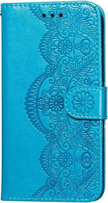 Samsung Galaxy S21+ (Plus) PU Skinndeksel m. Lommebok - Flower Vine Imprint - Blå