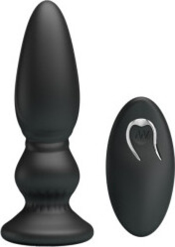 - Kraftig vibratorfjernkontroll Analplugg Svart