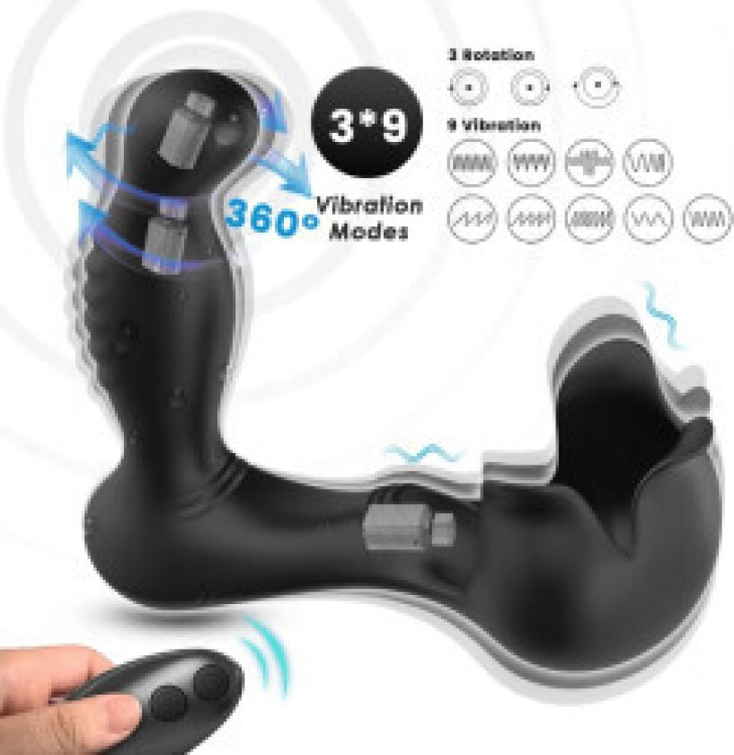 Armony - Surround Vibrator Anal & Stimulator Testiculos Fjernkontroll Svart