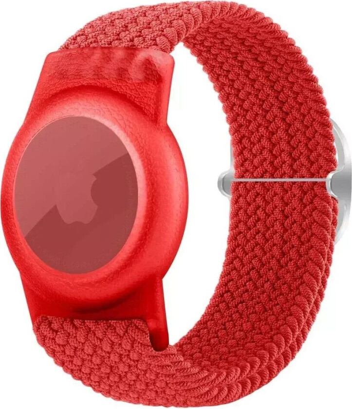 AirTag Flettet Stoffrem - Rød