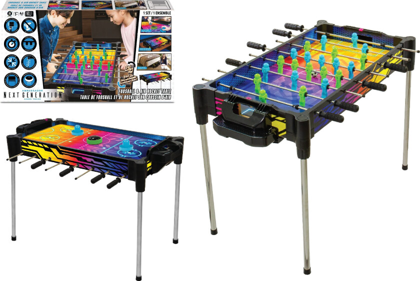 2-in-1 Football&Air Hockey - Reversible Neon Arcade (MA8150D_NH)