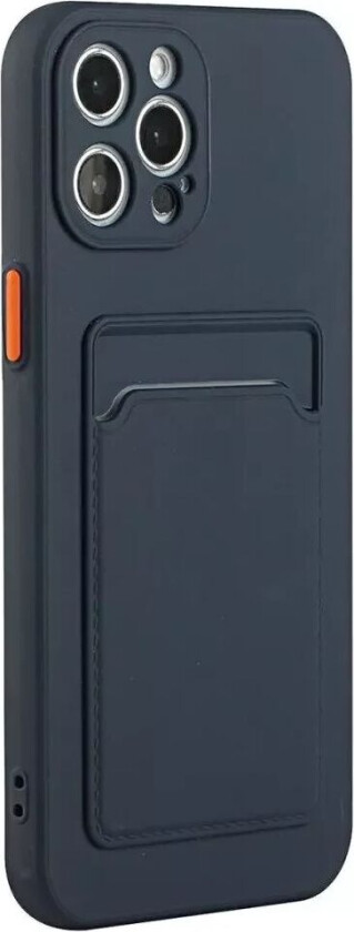 iPhone 15 Pro Fleksibelt Plast Deksel m. Kortholder - Mørke Blå