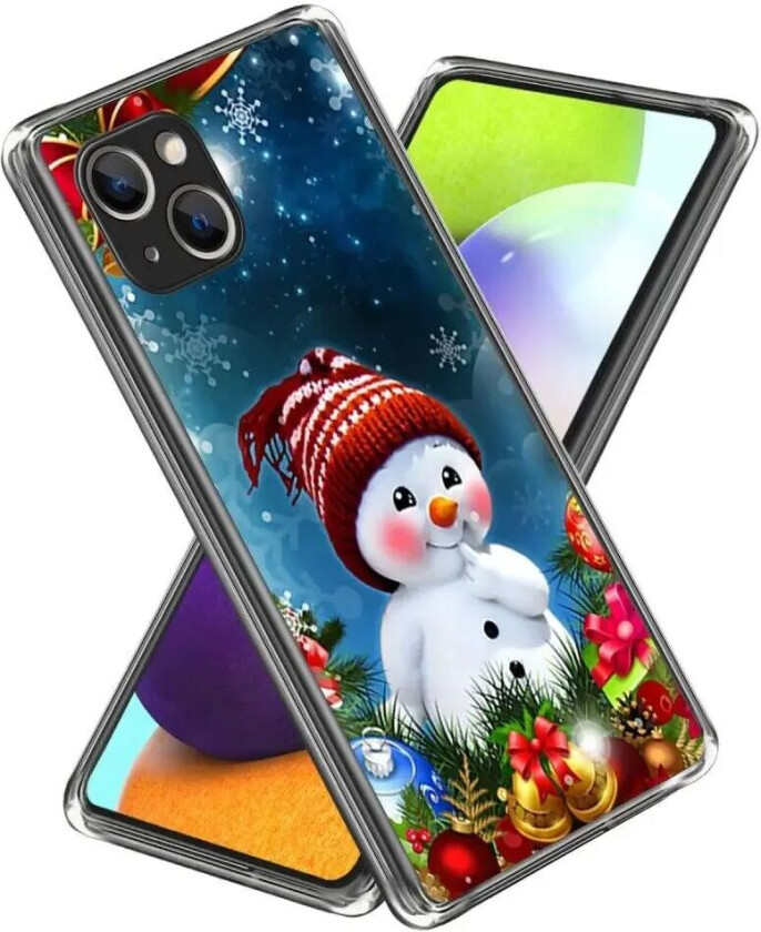 iPhone 15 TPU Plast Jul Deksel - Søt Snømann