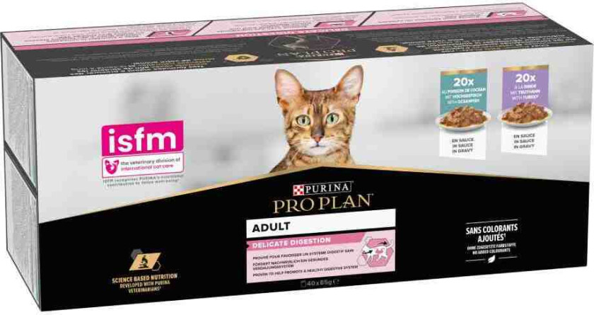 PURINA PRO PLAN Delicate Adult 40 x 85 g - Havfisk og kalkun