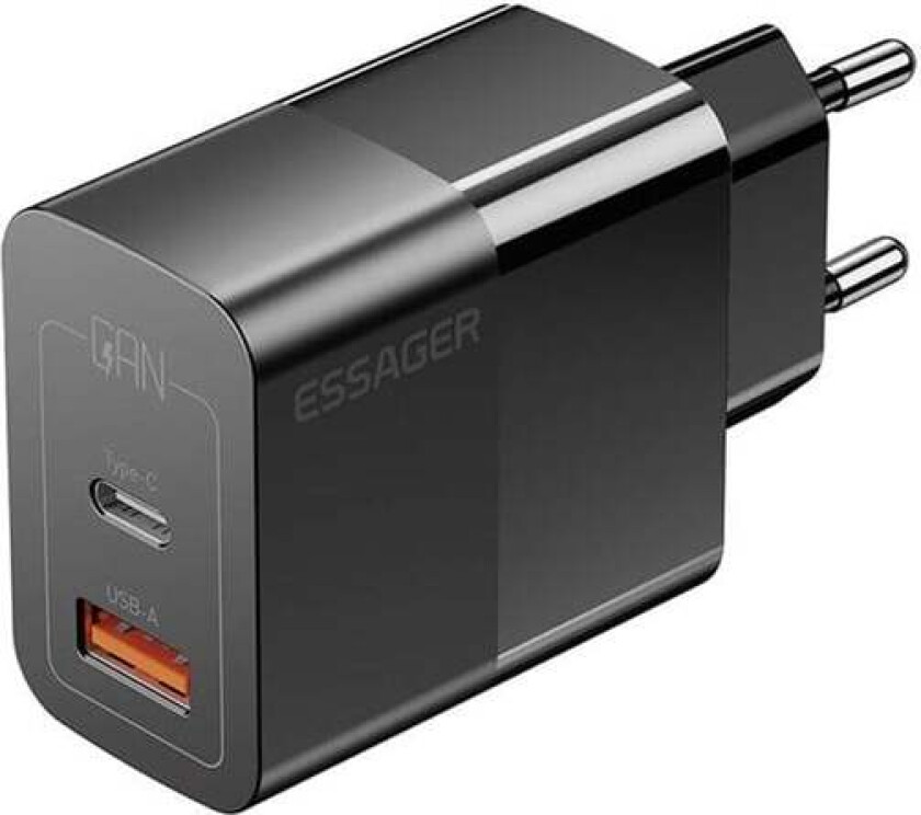 Charger USB-C+USB-A 33W GaN (black)