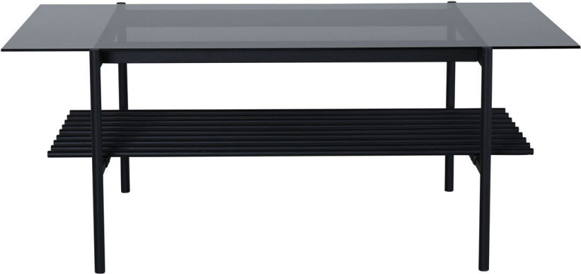 VonStaf sofabord med hylle 60x120 cm glass svart.