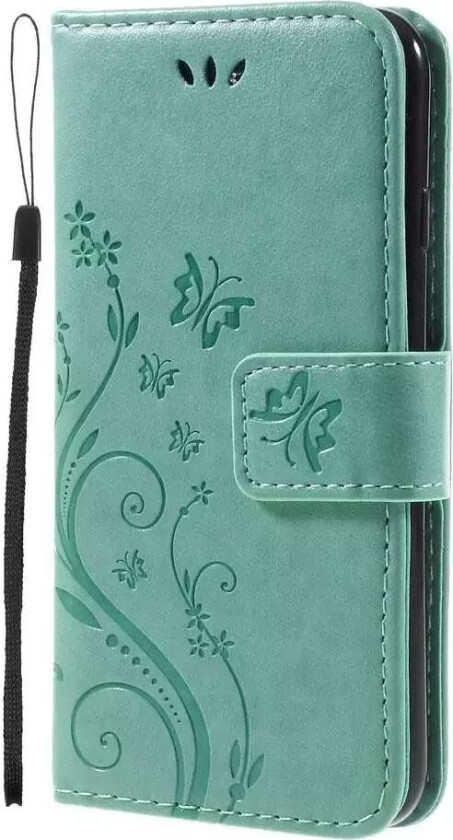 iPhone SE (2022/2020)/8/7 Sommerfugle Skinndeksel med Lommebok Grønn