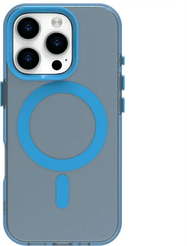 iPhone 16 Pro Max Hybrid Plast Deksel - MagSafe Kompatibel - Gjennomsiktig / Blå