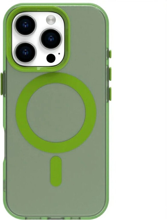 iPhone 16 Pro Hybrid Plast Deksel - MagSafe Kompatibel - Gjennomsiktig / Grønn