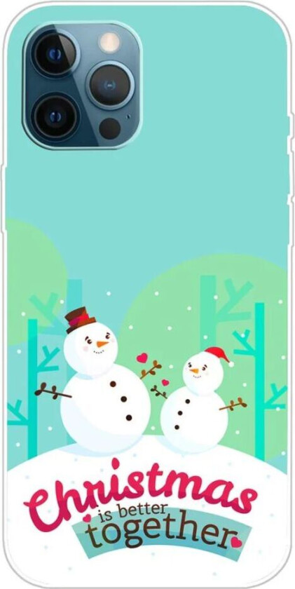 iPhone 16 Pro Max Fleksibelt Plast Jul Deksel - Merry Christmas - Snømenn