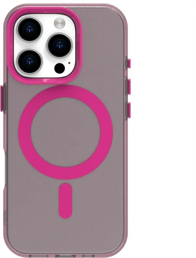 iPhone 16 Pro Max Hybrid Plast Deksel - MagSafe Kompatibel - Gjennomsiktig / Rosa