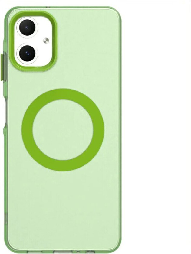 Samsung Galaxy A06 Hybrid Plast Deksel - MagSafe Kompatibel - Gjennomsiktig / Grønn