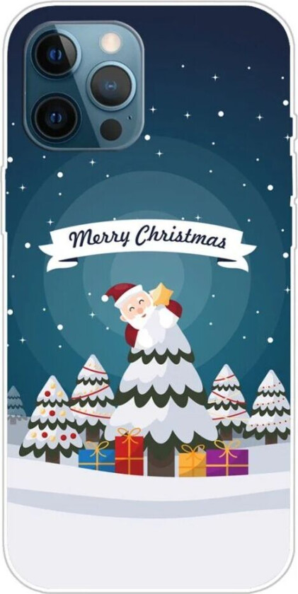 iPhone 16 Pro Max Fleksibelt Plast Jul Deksel - Merry Christmas - Julenissen i Juletreet