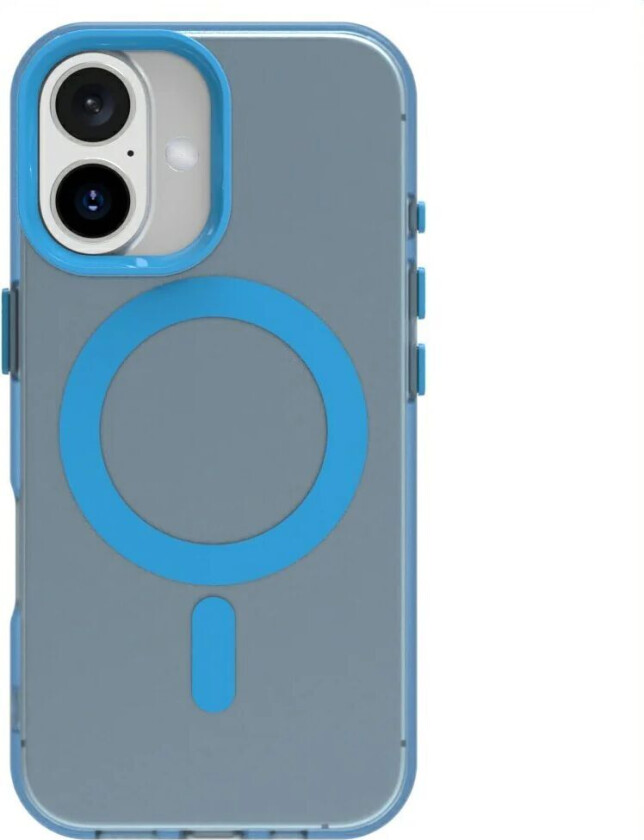 iPhone 16 Hybrid Plast Deksel - MagSafe Kompatibel - Gjennomsiktig / Blå