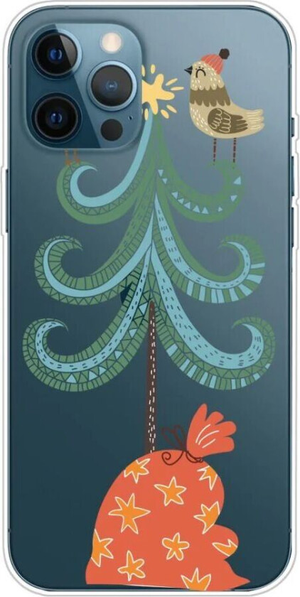 iPhone 16 Pro Max Fleksibelt Plast Jul Deksel - Merry Christmas - Fugler i Juletreet
