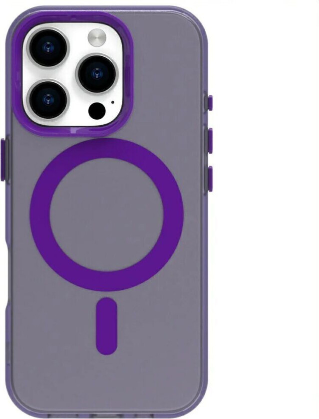 iPhone 16 Pro Max Hybrid Plast Deksel - MagSafe Kompatibel - Gjennomsiktig / Lilla