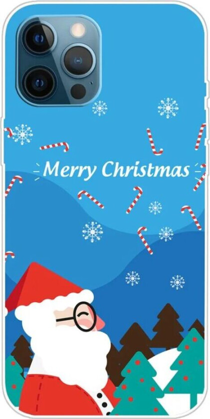 iPhone 16 Pro Fleksibelt Plast Jul Deksel - Merry Christmas - Julenissen i Snøvær