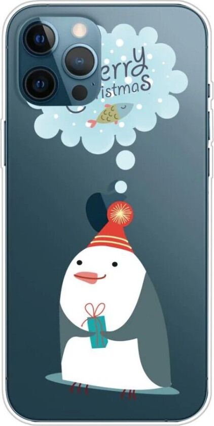 iPhone 16 Pro Max Fleksibelt Plast Jul Deksel - Merry Christmas - Pingvin