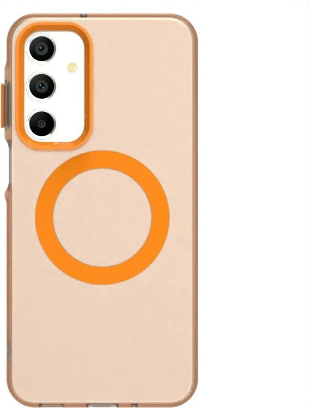 Samsung Galaxy A16 (4G/5G) Hybrid Plast Deksel - MagSafe Kompatibel - Gjennomsiktig / Oransje