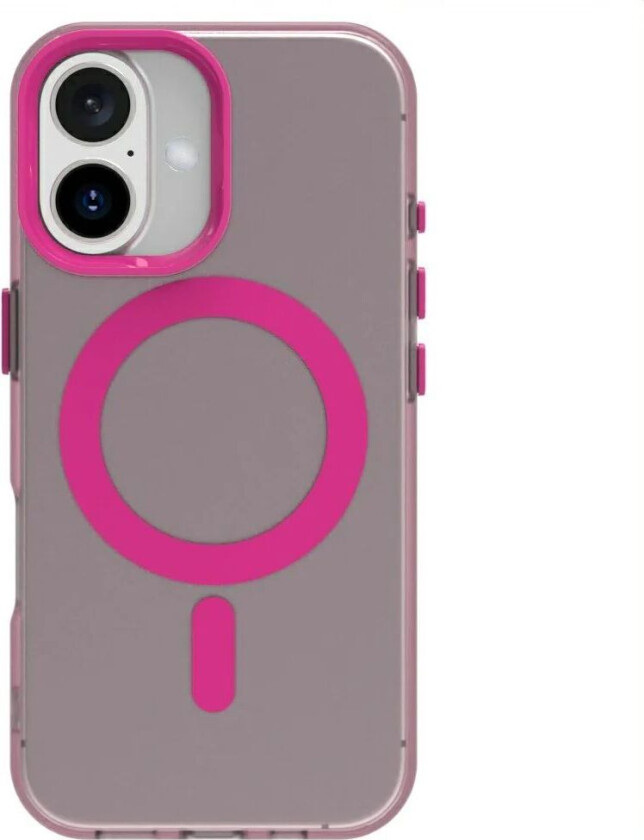 iPhone 16 Hybrid Plast Deksel - MagSafe Kompatibel - Gjennomsiktig / Rosa