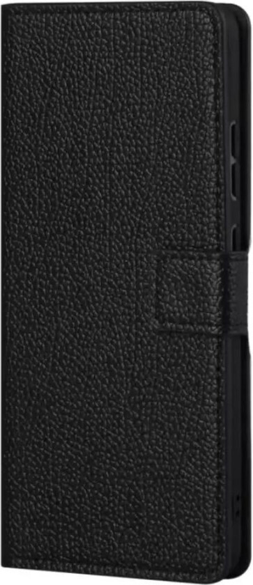 Samsung Galaxy S22 Litchi Skinndeksel med Lommebok - Svart