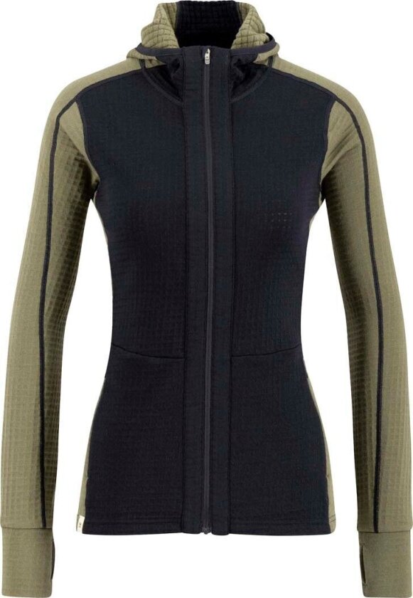 Bilde av Women's Peak Field Hooded Full Zip Midlayer Bungee Grey/Navy Blue L