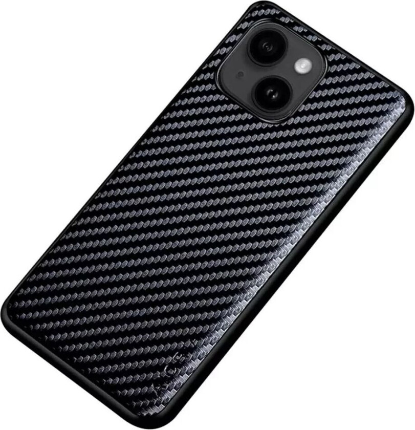 iPhone 14 Plus Hybrid Plastbakdeksel Med Karbondesign - Svart