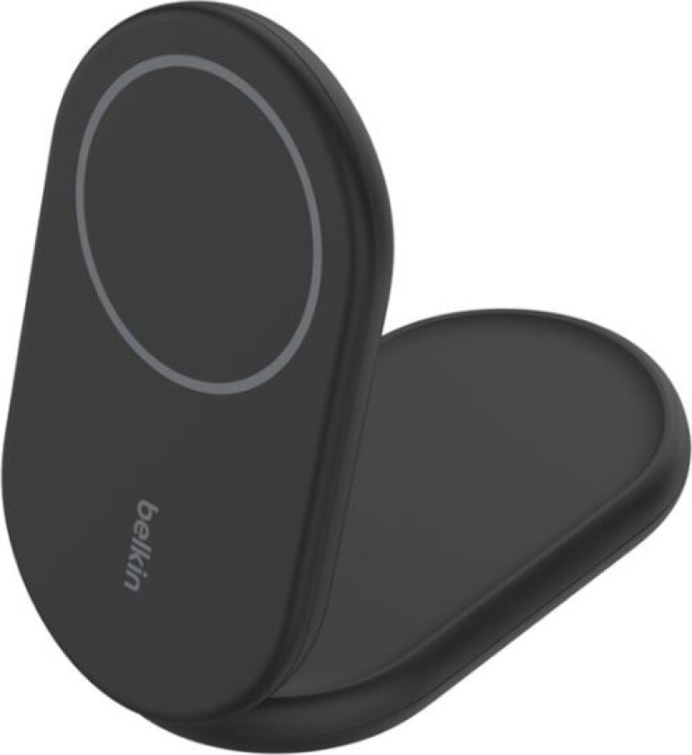 Belkin Boostcharge - Trådløst Ladestativ - Magnetisk, Sammenleggbar, Med Qi2 + Ac-Strømadapter - 15 Watt - 3 A - Fast Charge, Power Delivery 3.1 - Sv