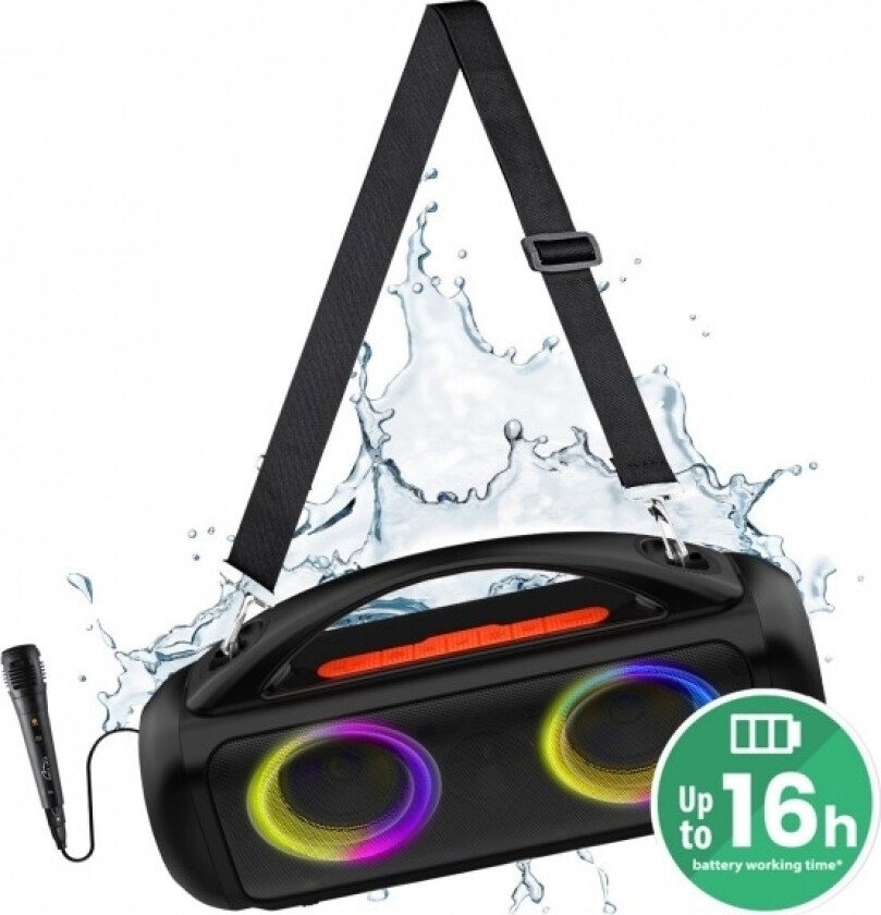 Media-Tech Power Audio Pro  Premium Bluetooth 5.3/Tws-Høyttaler Med Karaoke. Kraftig 60W Rms / 1200W Pmpo. Fm-Radio, Mp3, Usb. Litium-Ion-Batteri (A