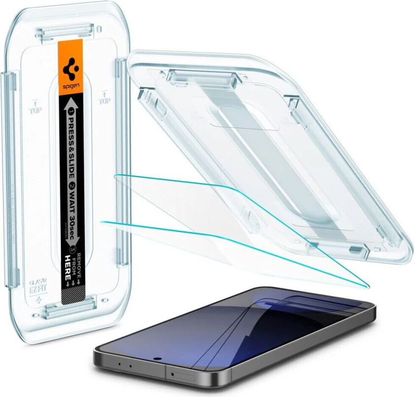 Samsung Galaxy S24 FE Spigen EZ Fit Glas.tR Skjermbeskytter 2. Stk - Case Friendly - Gjennomsiktig