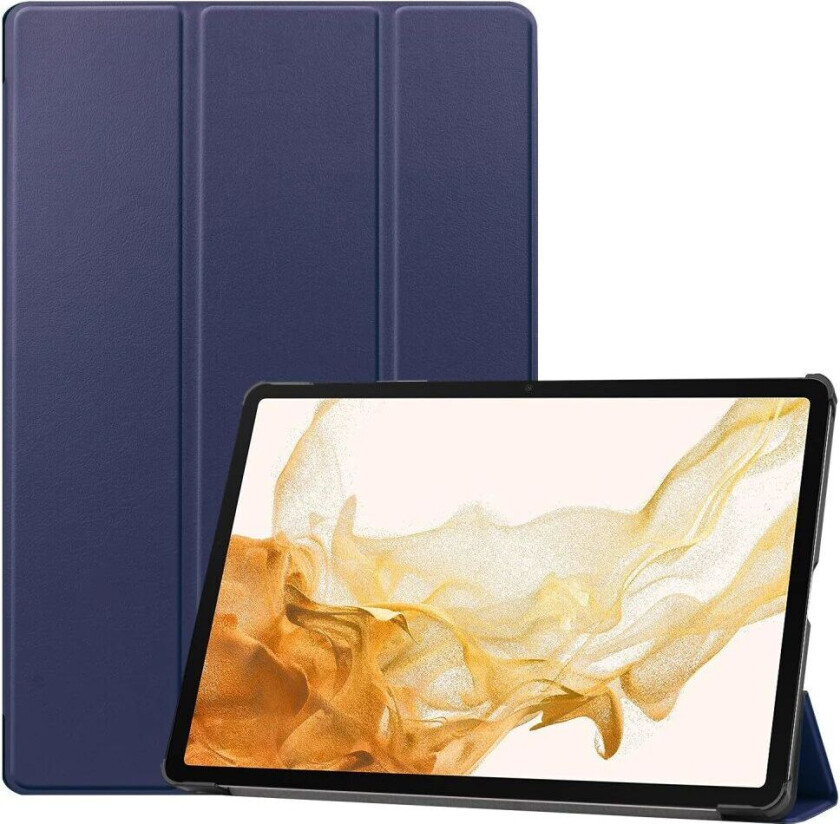 Samsung Galaxy Tab S10 Plus Kunstskinn Deksel m. Ståfunksjon - Blå