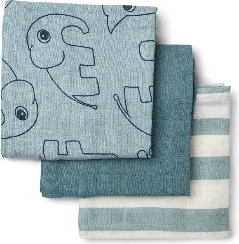 Done by deer Deer Friends vaskeklut 3-pk Blue