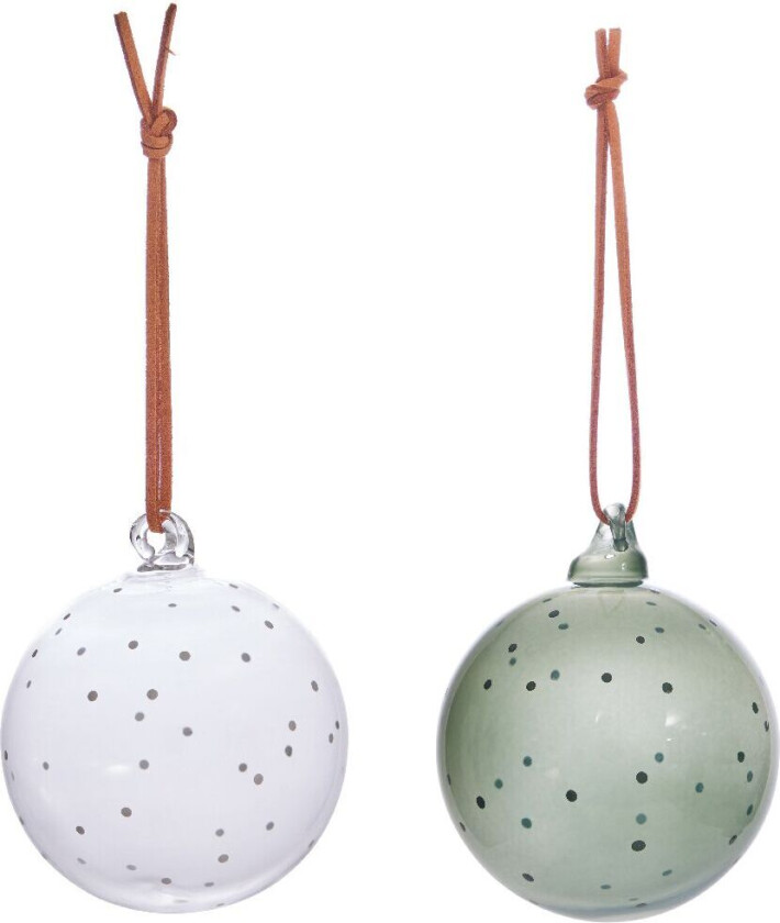 Natale Christmas julekule 2 stk Clear-green