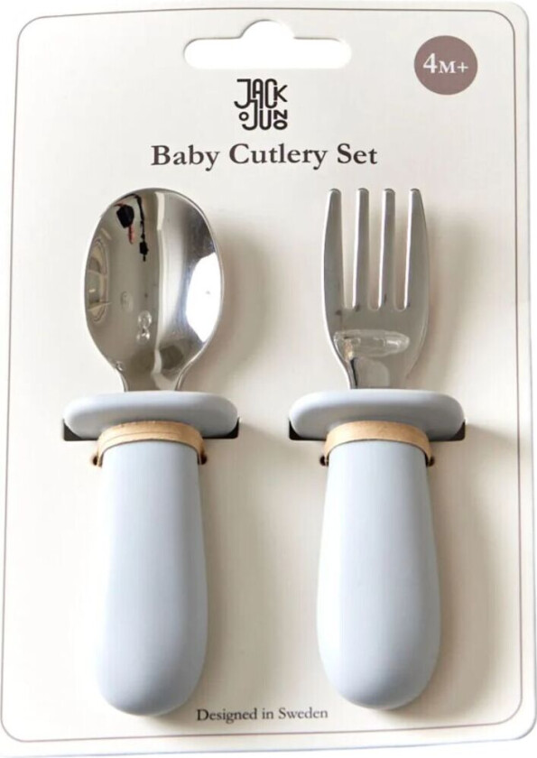 Bilde av Baby bestikksett 2 deler Glacier grey