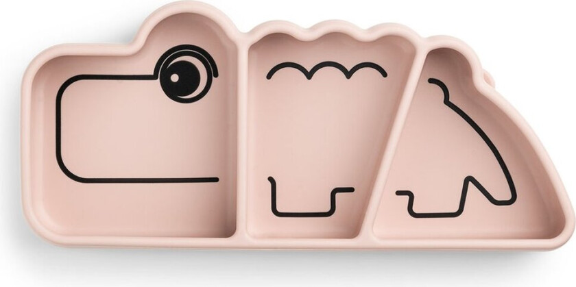 Croco Stick&Stay barnetallerken 9x21 cm Powder