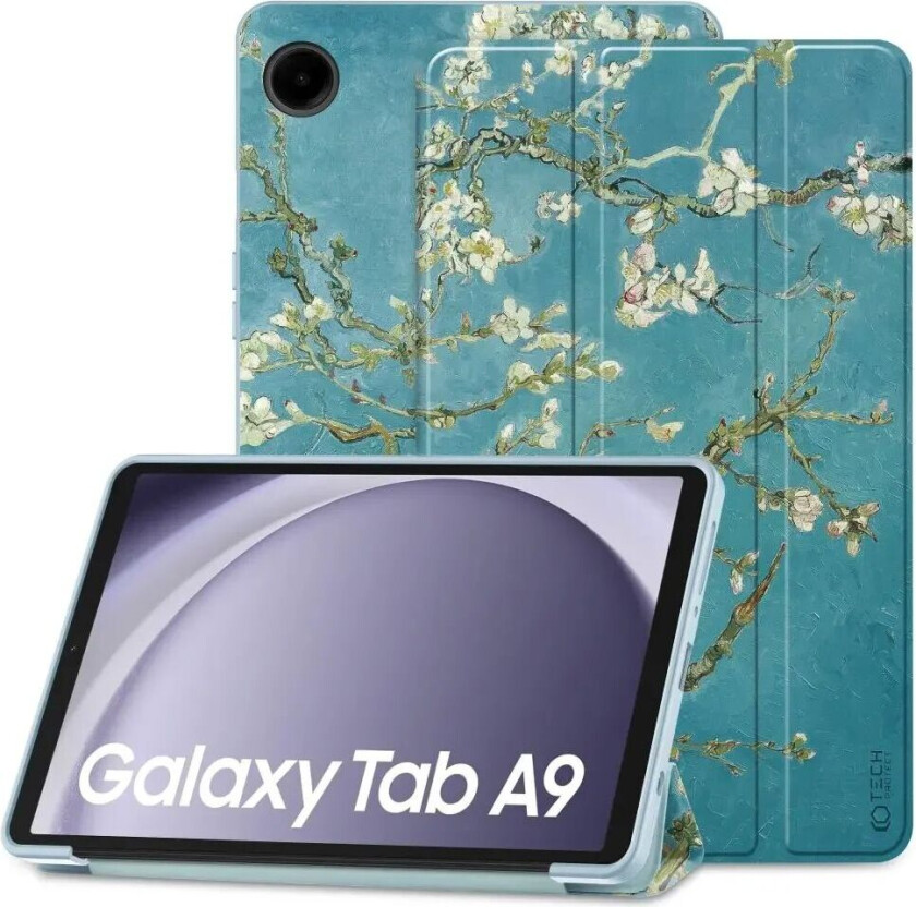 Tech-Protect Samsung Galaxy Tab A9 Tech-Protect Smartcase Deksel Tri-fold - Hvite Blomster
